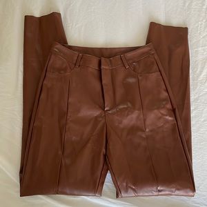 Sexy brown leather pants